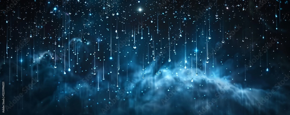 Aufkleber starry sky with rain and clouds creating a dreamy atmosphere