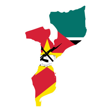 recommend clip art: flag map of mozambique. Vector Illustration	