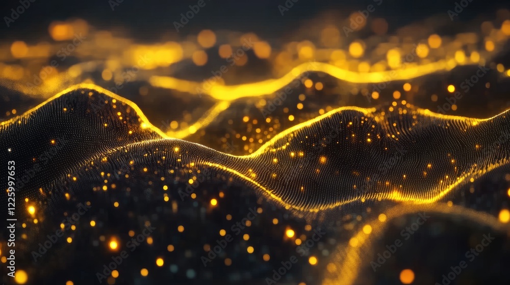 Aufkleber abstract network of glowing lines symbolizing digital communication.