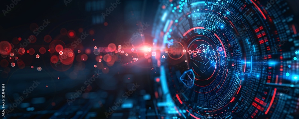 Poster Digital security system is analyzing and identifying cyber threats in cyberspace