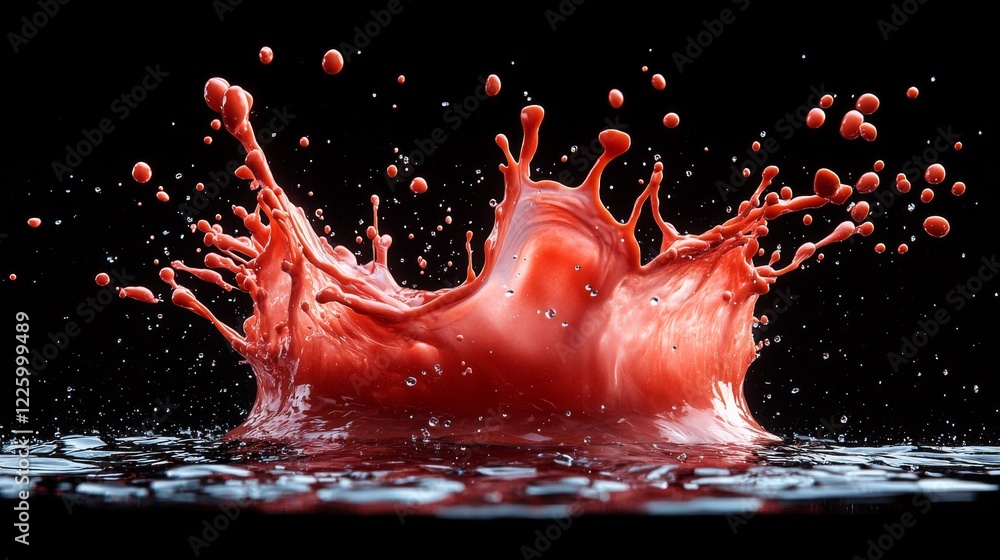 Poster dynamic interactions: high-speed paint drops colliding in stunning display of colorful chaos and mov