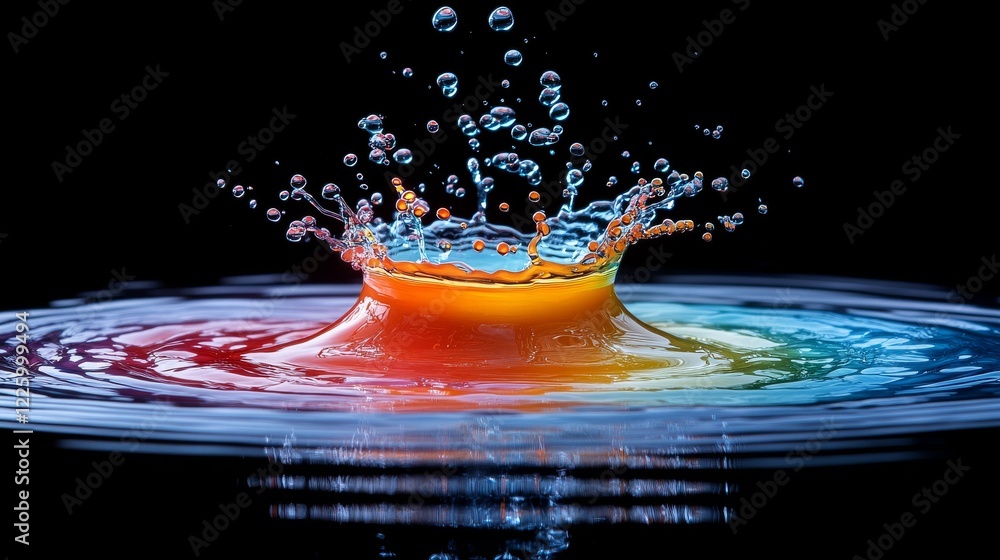 Poster dynamic spectrum: a vibrant display of fluid motion and colors captured in high-speed