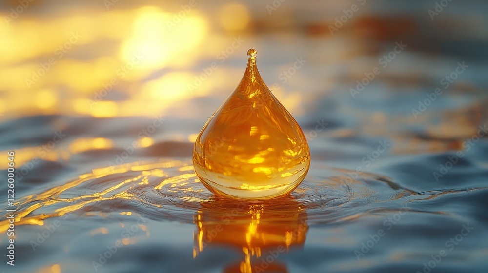 Poster captivating macro shot of suspended paint droplet in the air creating an abstract masterpiece of col