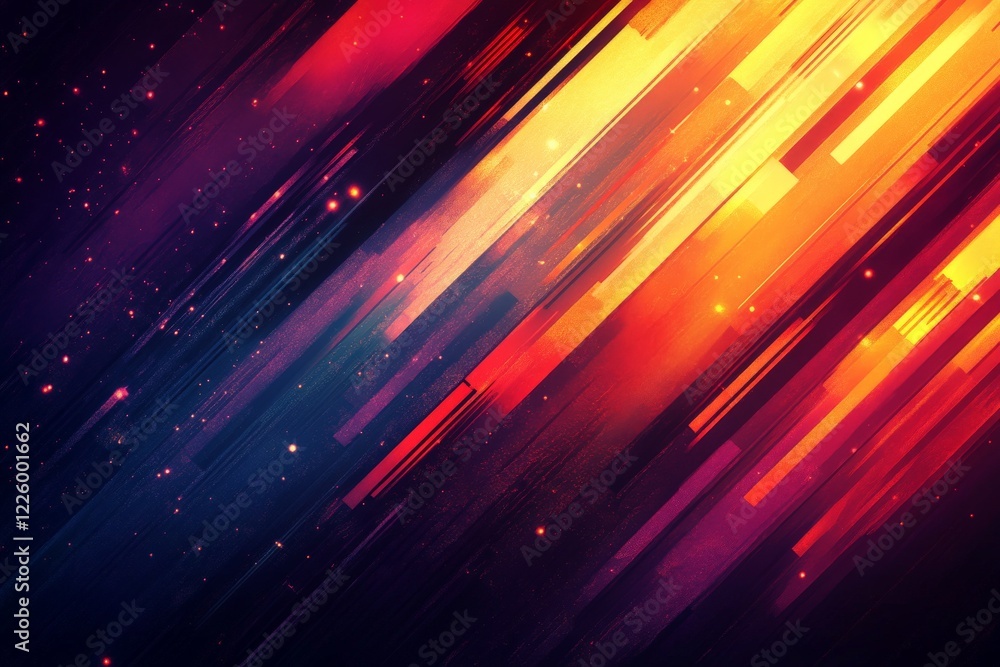 Poster Colorful abstract gradient background with vibrant hues and dynamic lines created with a digital design technique