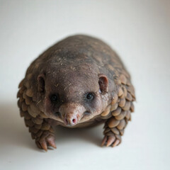Obraz premium Adorable pangolin close-up, facing forward.