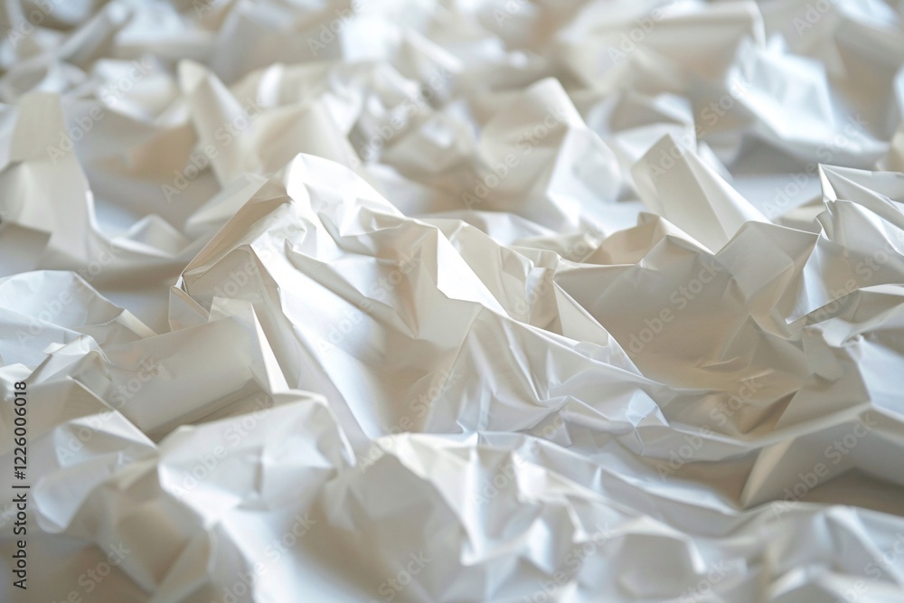 Poster Abstract texture created by crumpled white paper background