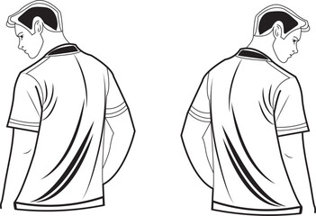 Men's T-Shirt Back View vector Illustration
