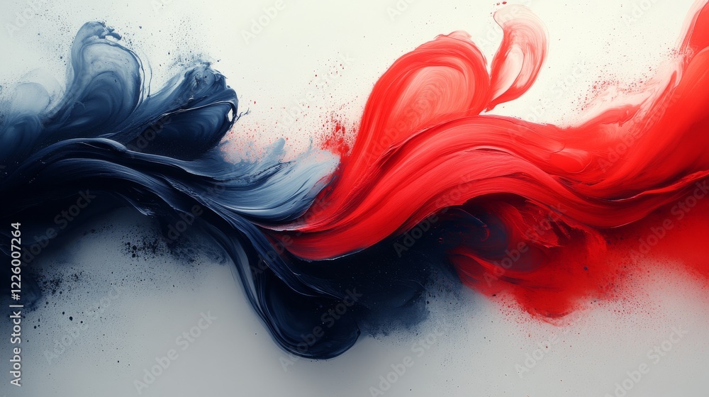 Poster joyful harmony: abstract exploration of color and form in paint