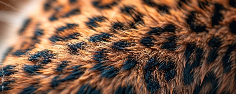 Poster Close up image showing the texture and pattern of leopard fur