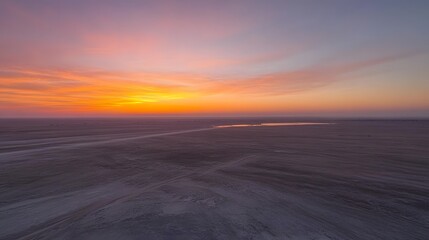 Stunning Sunrise over Vast Desert Landscape