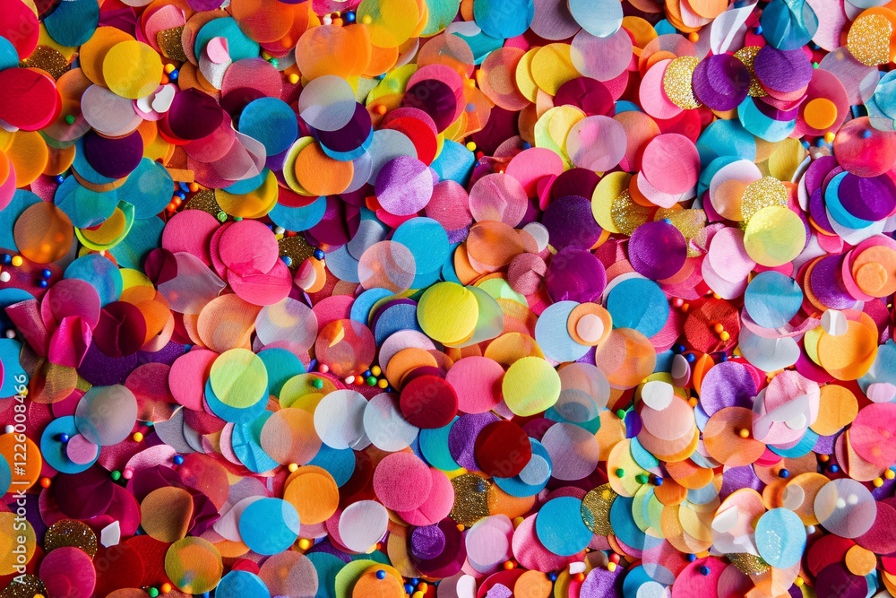 Aufkleber colorful round confetti creating a festive party background
