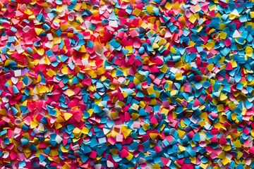 Colorful confetti pieces adding a festive touch to a party or celebration