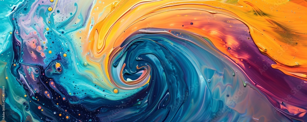 Poster Abstract colorful background made with fluid art technique