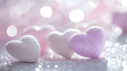Obraz premium Glittery Hearts Valentine's Day Background