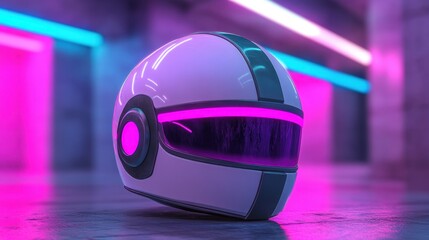 A futuristic helmet designed for augmented reality applications on a tech-themed background.
