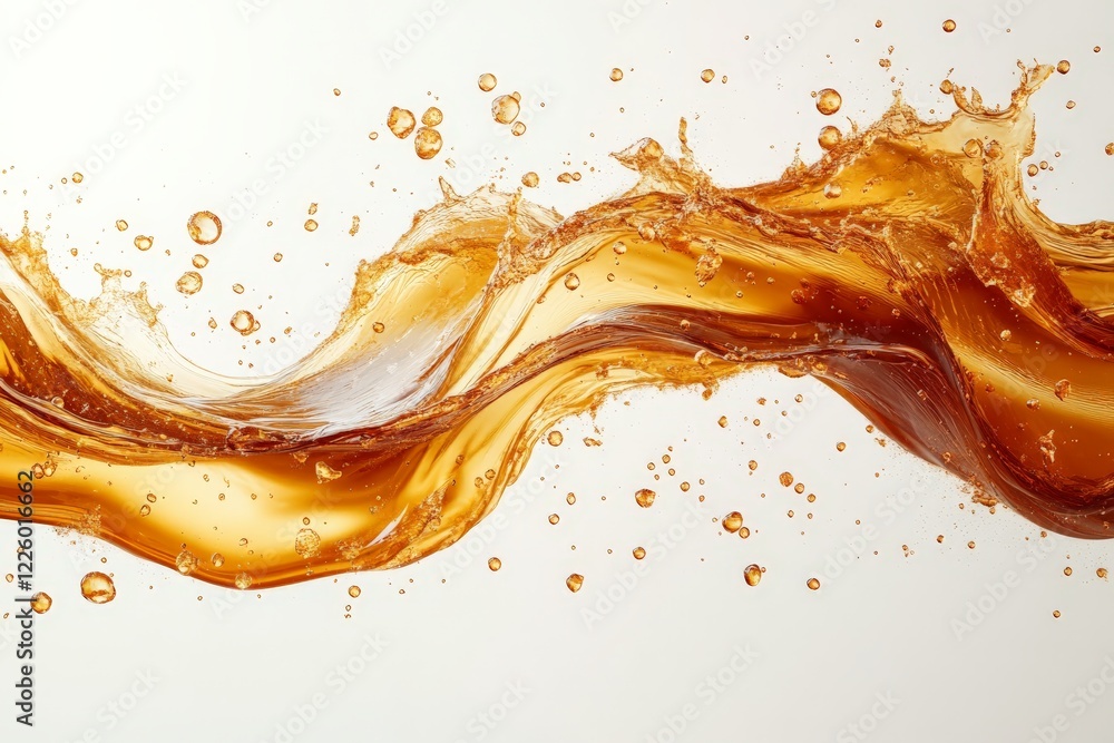 Fototapete flowing liquid creates dynamic patterns in a vibrant splash against a light background