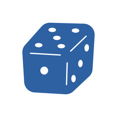Blue gambling dice vector icon