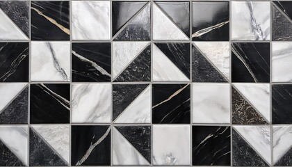 Striking Monochrome Marble Chessboard Tile Background with Elegant Black White Checker Pattern Ideal for Minimalistic Designs, Graphic Art, or HighEnd Interior Decor.