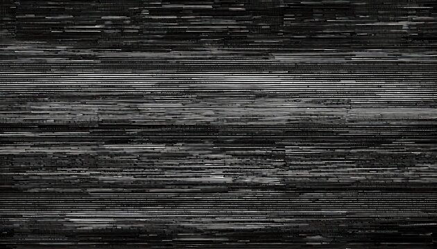 Vintage Retro Black and White Image Seamless VHS Scanlines or TV Static Noise Pattern, Invoking Nostalgic Aesthetics and Textures of a Bygone Era