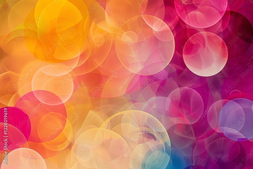 Poster Abstract background forming colorful intertwined circles of different sizes