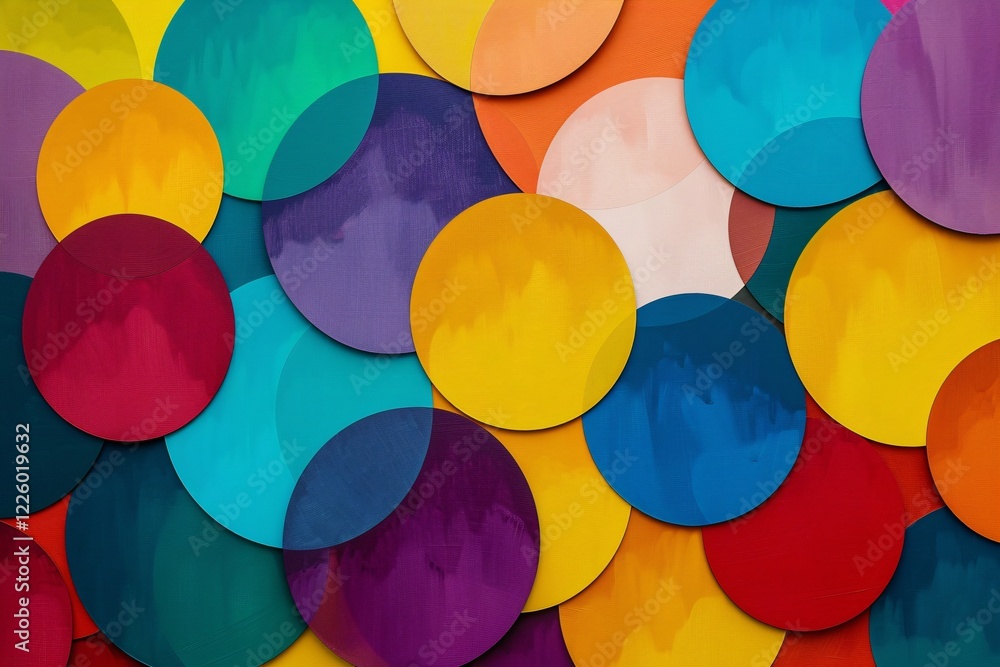 Leinwandbilder Colorful overlapping circles create a vibrant abstract background image