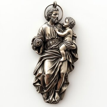 statue of Saint Christopher Protect_with_a_child_on_his_shoulder