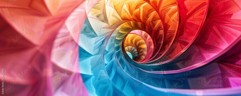 Aufkleber Abstract background with colorful swirl forming an endless tunnel