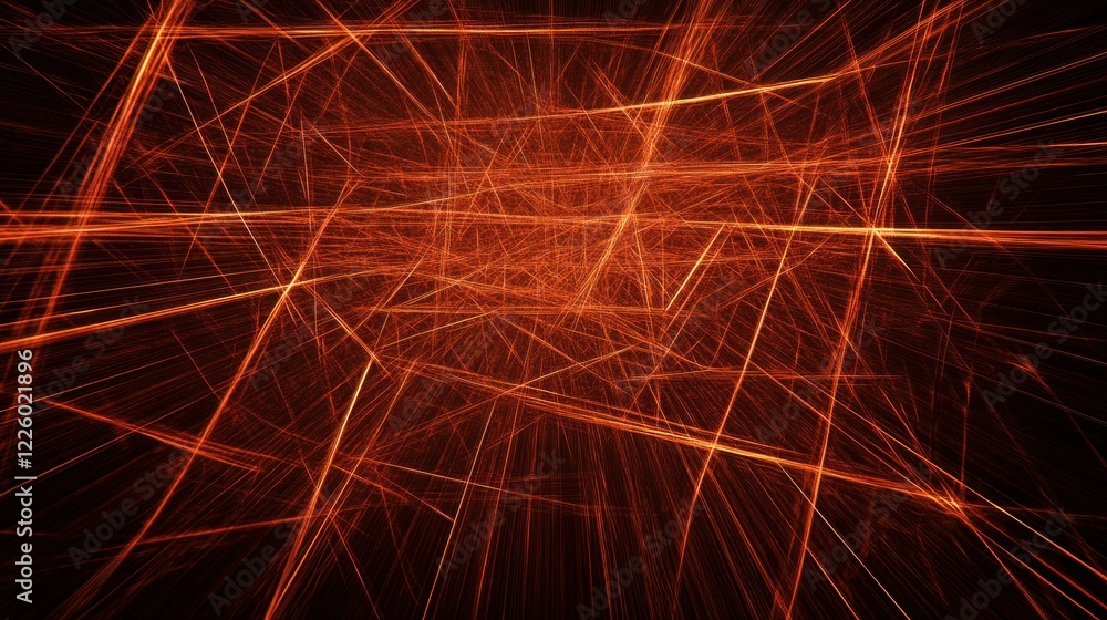 Poster abstract red light network with intersecting lines and geometric patterns for backgrounds