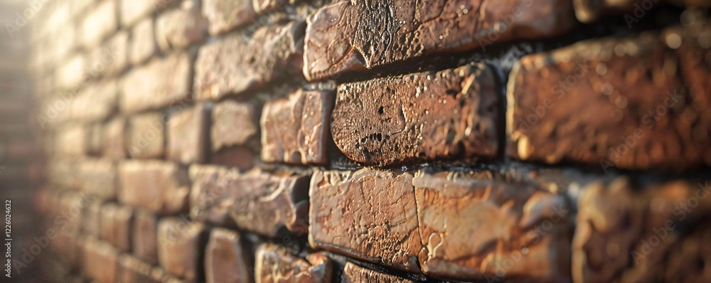 Poster abstract background with unique texture created by the sun shining on a brick wall