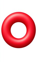 Red ring floating, isolated white background, graphic design element