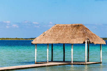 Tropical beach hut at Bacalar 