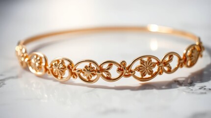 Close up of a Golden shining bracelet 