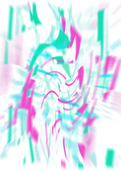 An abstract transparent iridescent color blur design element.