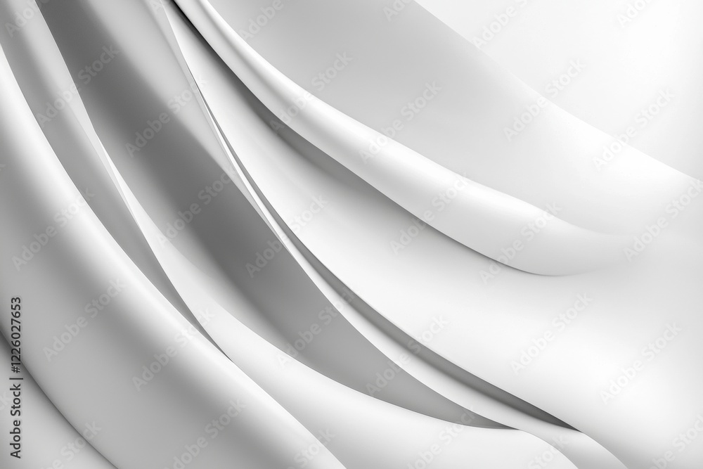 Aufkleber smooth white curves flowing gracefully, forming an elegant and abstract pattern, ideal for backgroun