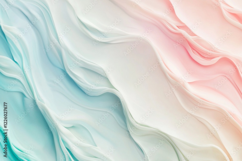 Poster soft pastel colors blend seamlessly in a wavy striped pattern, forming a visually appealing abstract