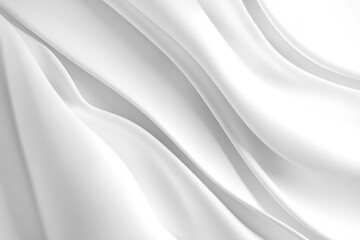 Fototapeta premium Luxurious white satin fabric flowing and forming elegant curves, creating a smooth and wavy texture perfect for backgrounds and design projects related to luxury, fashion, or abstract concepts