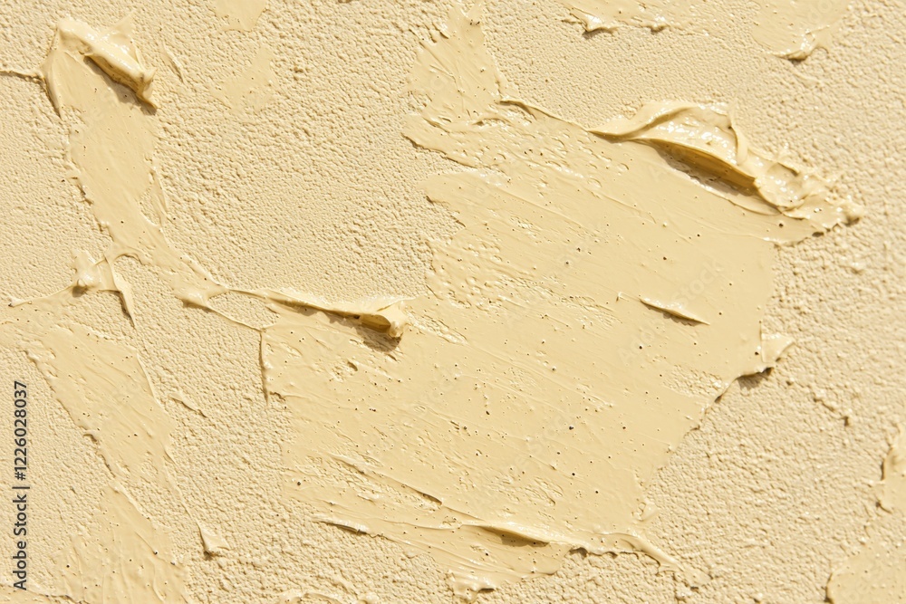 Poster thick textured paste is creating a distressed background with visible brush strokes and a light yell