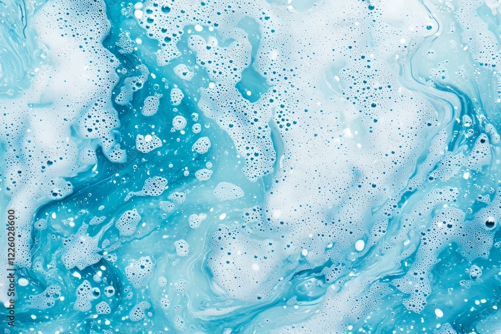 Aufkleber abstract background of swirling light blue and white foam creating a mesmerizing pattern, ideal for 