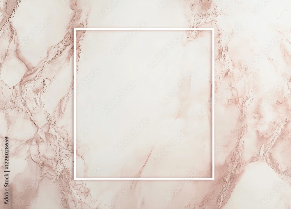 Poster white frame is displayed over a textured marble background, creating a stylish and sophisticated des