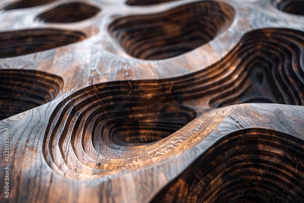 Aufkleber concentric circles pattern of wooden texture creating an eye-catching design