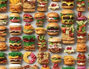 Obraz premium set of food background