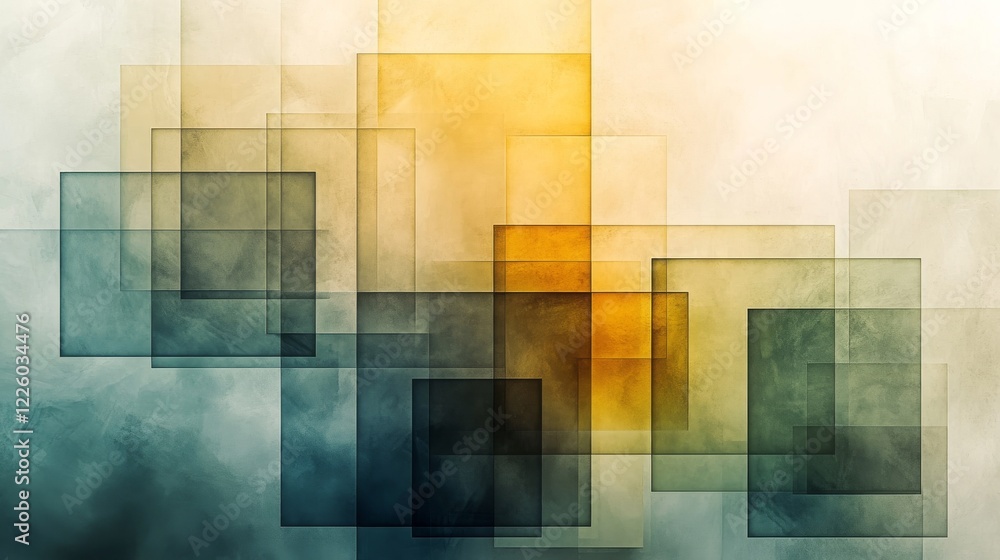 Poster abstract geometric design with overlapping squares