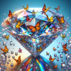 Diamond and butterflies