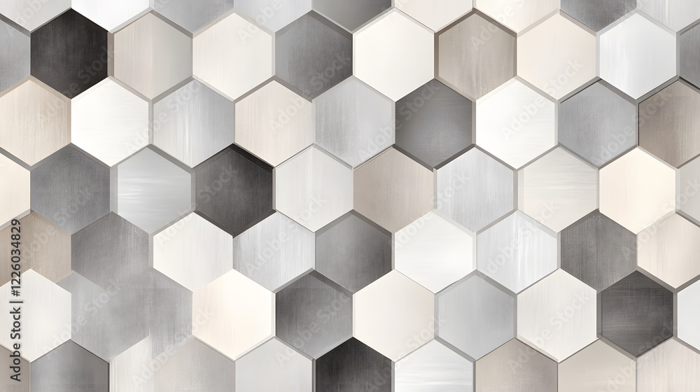 Poster abstract hexagon tiles seamless pattern background