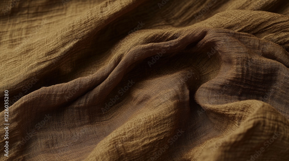 Poster soft and flowing brown fabric with subtle textures, ideal for backgrounds and textile related projec