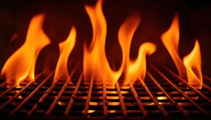 Fiery Grill: Embers Glowing, Ready for BBQ