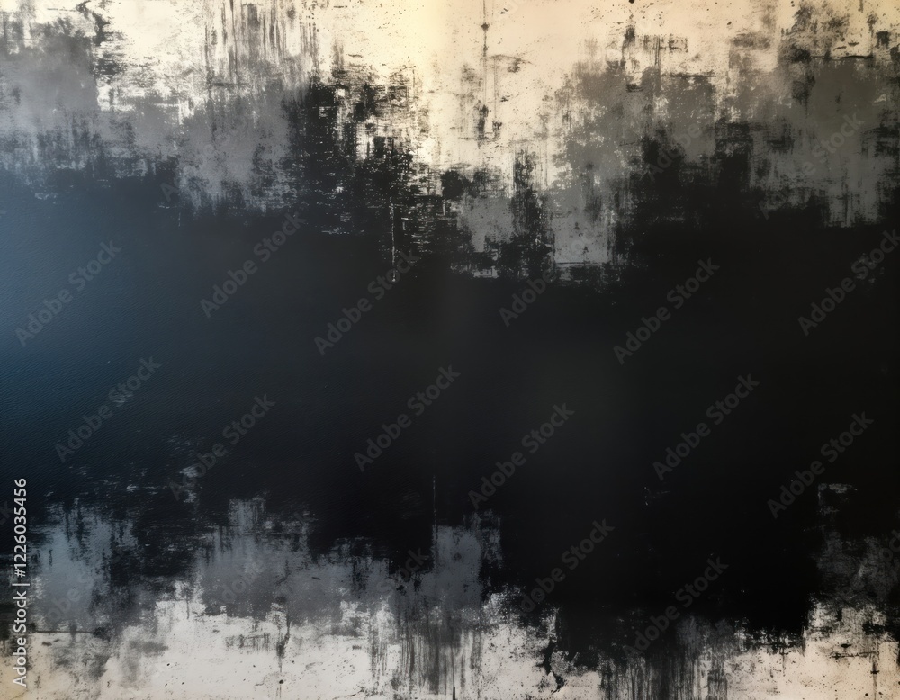 Poster abstract vintage style distressed ink texture on black paper. distinctive distressed edges, grunge e