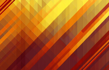 Yellow orange red brown abstract background for design. Geometric shapes. Triangles, squares, stripes, lines. Color gradient. Modern, futuristic.