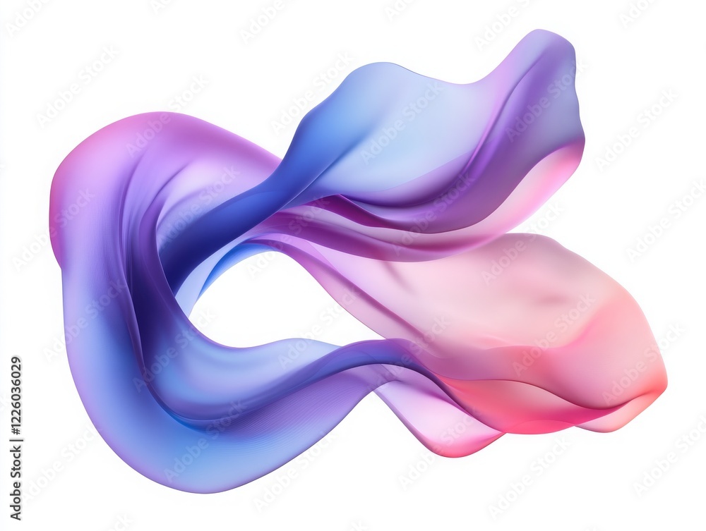 Aufkleber abstract flowing fabric waves in soft pastel colors creating a surreal and dreamlike visual effect w