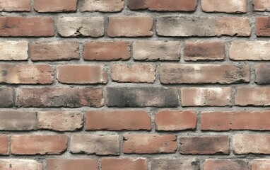 Naklejka premium Rustic Red Brick Wall Texture Seamless Pattern